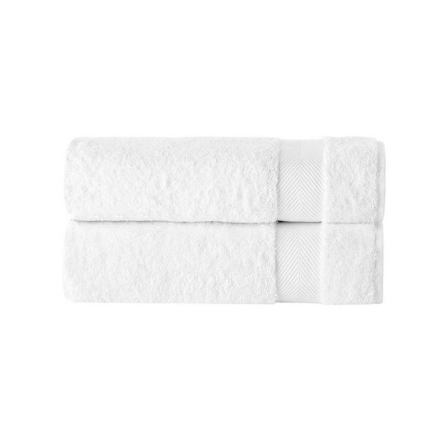 2pc Kansas Turkish Cotton Bath Sheet Set White - Enchante Home