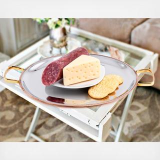 Embossed Tray with Brass Handles