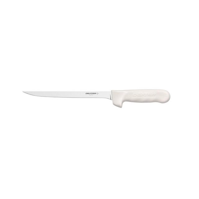 Dexter-Russell Sani-Safe 8" Carbon Steel Blade Narrow Fillet Knife with White Polypropylene Handle