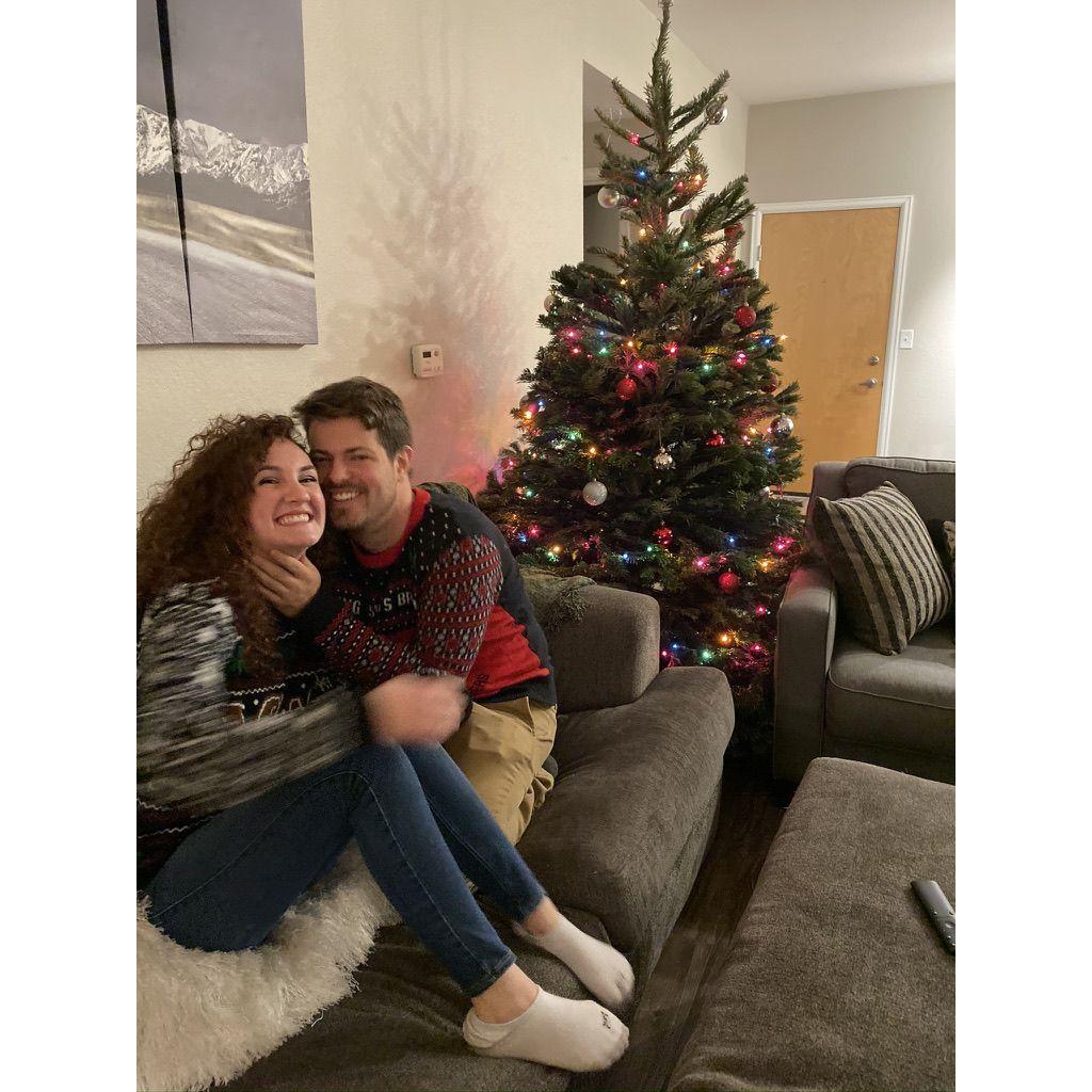 This was at a Christmas party hosted by their officiant Jodie!
