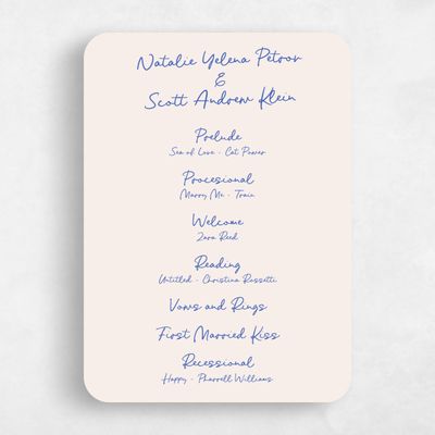 Beige Rounded Wedding Program - Morgay