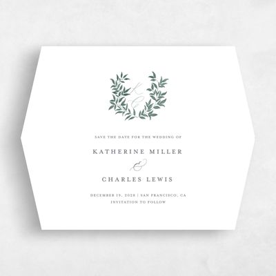 White Diamond Wedding Save the Date - Willow Landscape