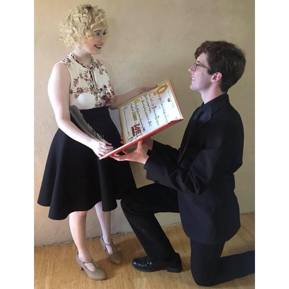 This was Dylan's 'Promposal' for Morgan. It was a storybook about a Princess who was asked to the prom by a peasant. (She ended up chastising him for calling himself that, since he was her prince.)