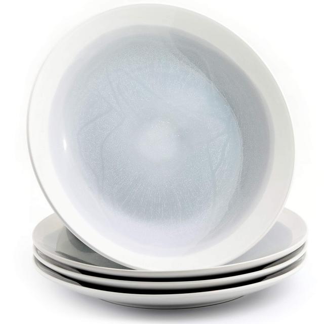 American Atelier 6702-4D Dinner Plates 10.5&quot; Oasis Blue/Gray Set of 4 Round Ceramic - Dishwasher & Microwave Safe, Ideal for Everyday Use