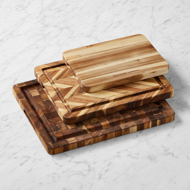 Williams Sonoma Mixed Wood Grain Cutting Boards, Set of 3