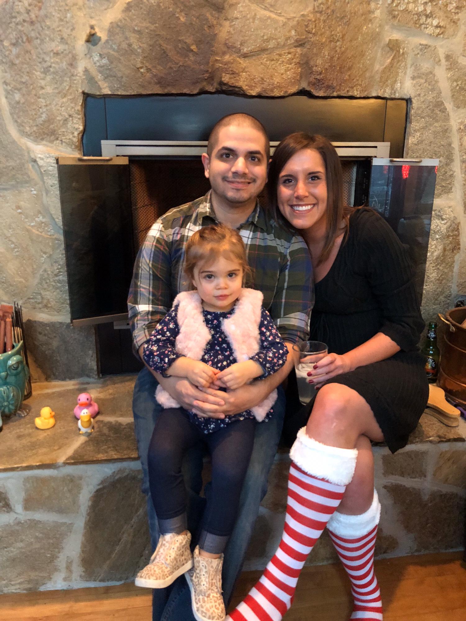 Our first Christmas together, with our niece Pari Joon