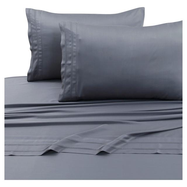 Rayon from Bamboo Deep Pocket Solid Sheet Set (King)Steel Gray 300 Thread Count - Tribeca Living