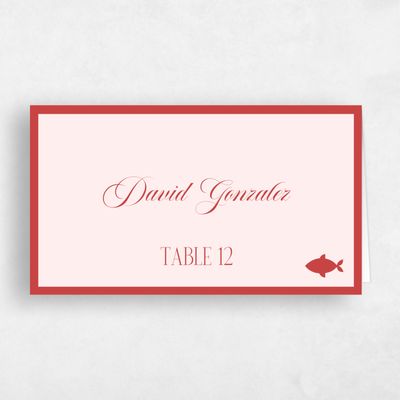 Lightest Blush, Pink Wedding Place Card - Ford Fish