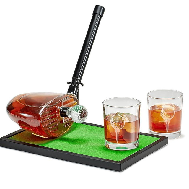 Golf Gifts for Men Dad, Kollea Golf Club Whiskey Decanter with Shot Glasses, Liquor Decanter Set for Men Husband Coaches Golfers, Cool Birthday Gifts for Brother Guys
