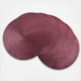 Round Metallic Woven Placemat, Set of 6