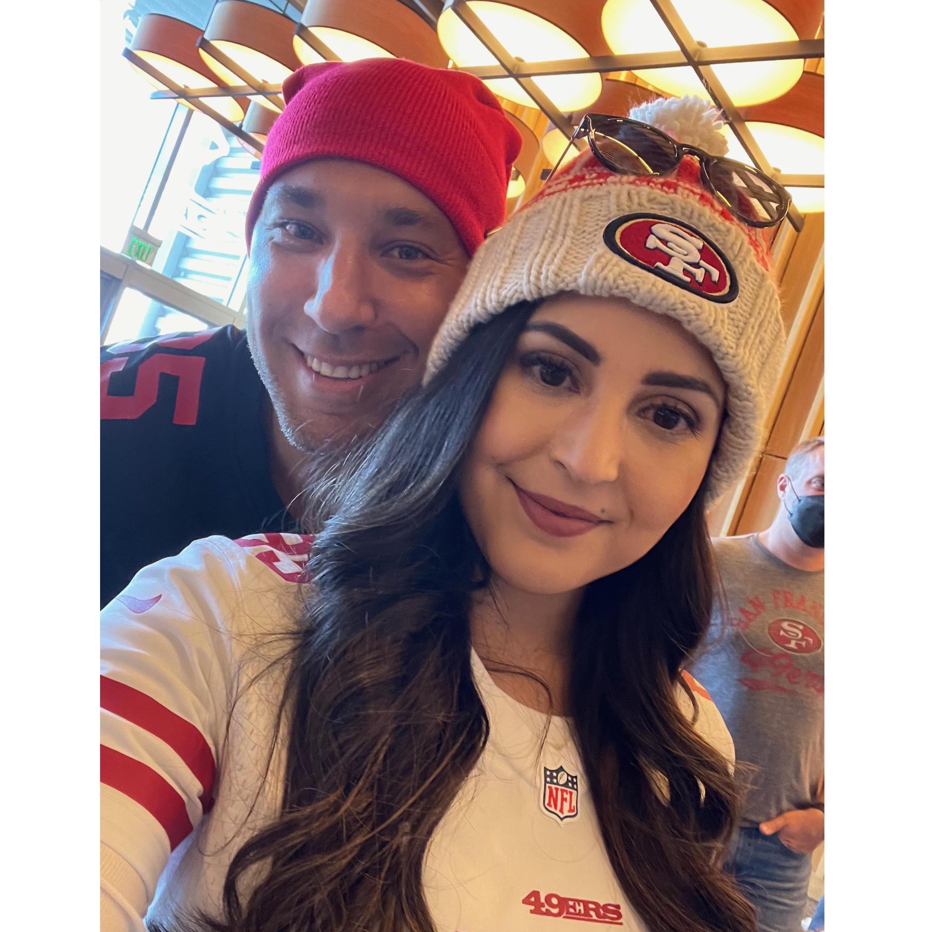 Unfortunately, the 49ers lost this game, but we had great day celebrating at the game.