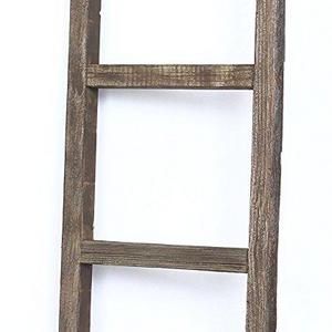 BarnwoodUSA Rustic 6 Foot Decorative Ladder - 100% Reclaimed Wood Ladder, Brown