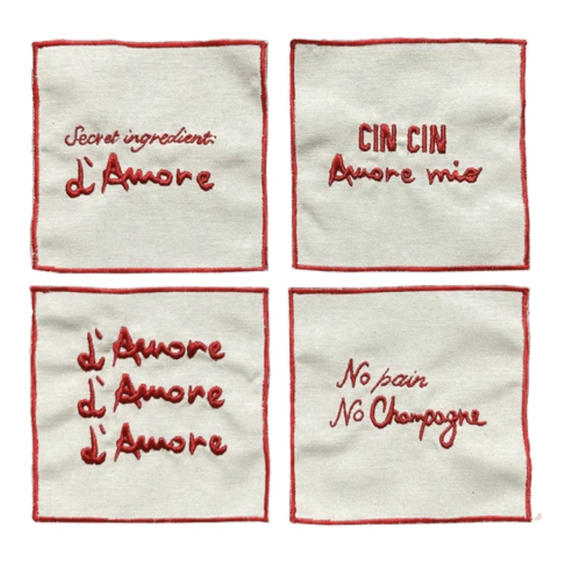 L’Amore - Set of 4 Cocktail Napkins