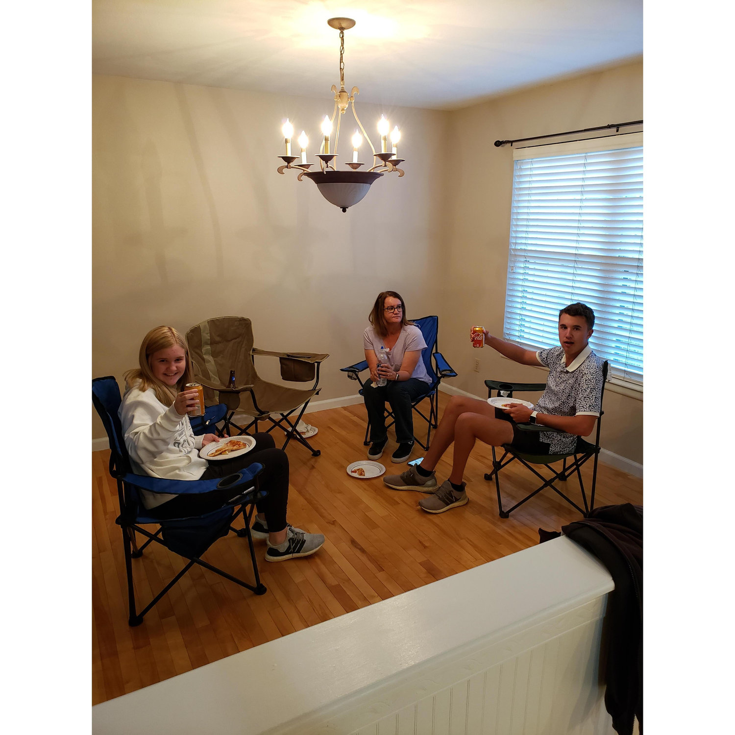 First dinner in our new house.