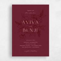 Red Wedding Invitation - Oriabel Portrait