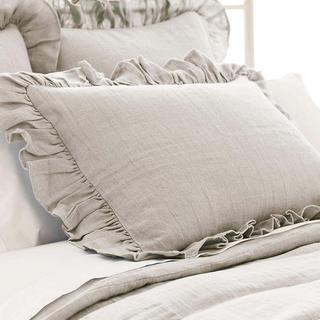 Stone Washed Linen Ruffled Sham
