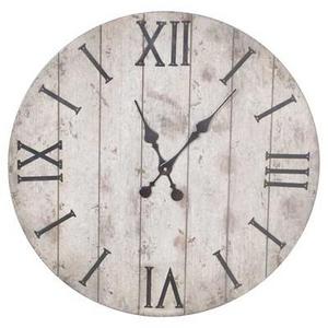 24" Wall Clock White Washed Wood Finish - Threshold™