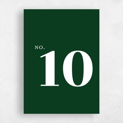 Forest, Green Wedding Table Number - Rivoli