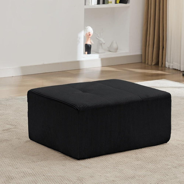 KIGOTY Modular Sectional Sofa, Comfy Cloud Sectional Couch, Soft Ottoman, Modern Boneless Couch for Living Room, No Assembly Required,Black