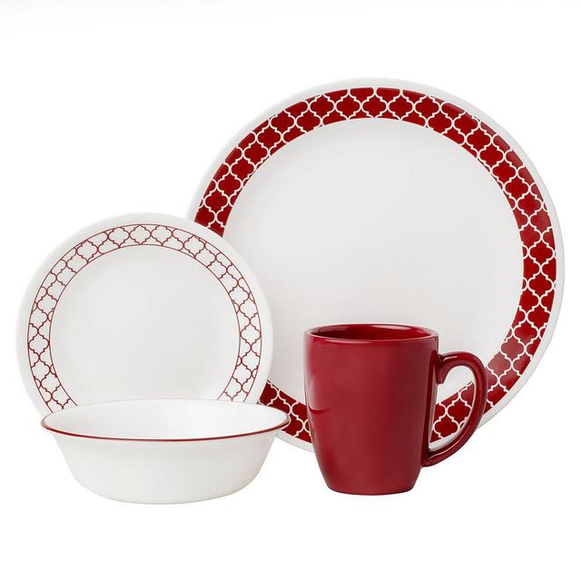 Corelle® Crimson Trellis 16-piece Dinnerware Set, Service for 4