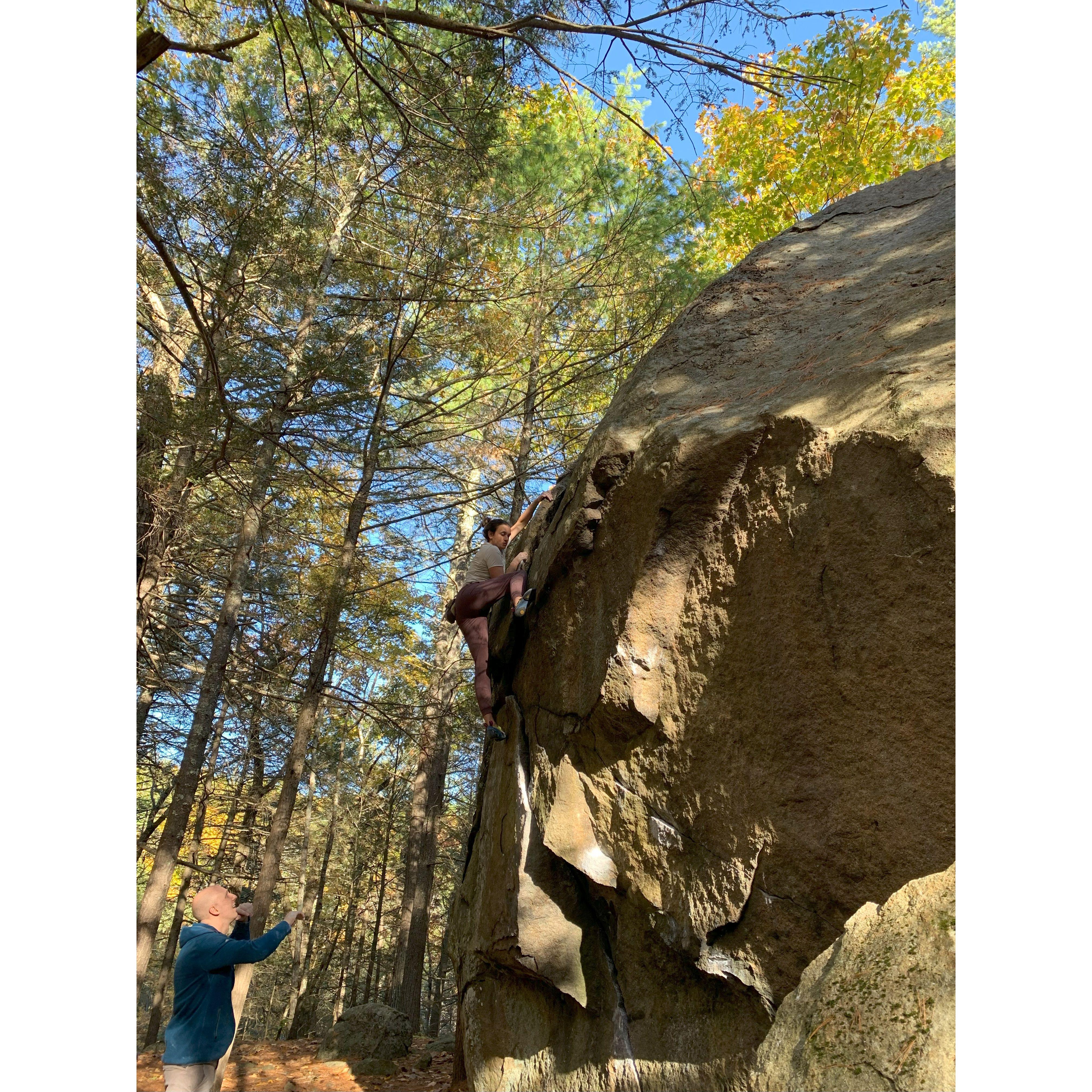 I'm so proud of her pushing past her fear of falling and sending the climb. It's all about trust and support.