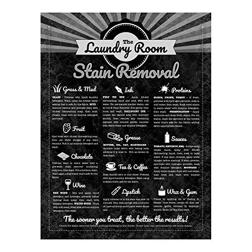 Stain Removal Guide Metal Sign for Home Decorating Laundry Room, Sewing Room, Laundromat