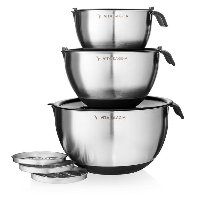 Vita Saggia 6 Piece Stainless Steel Mixing Bowl Set