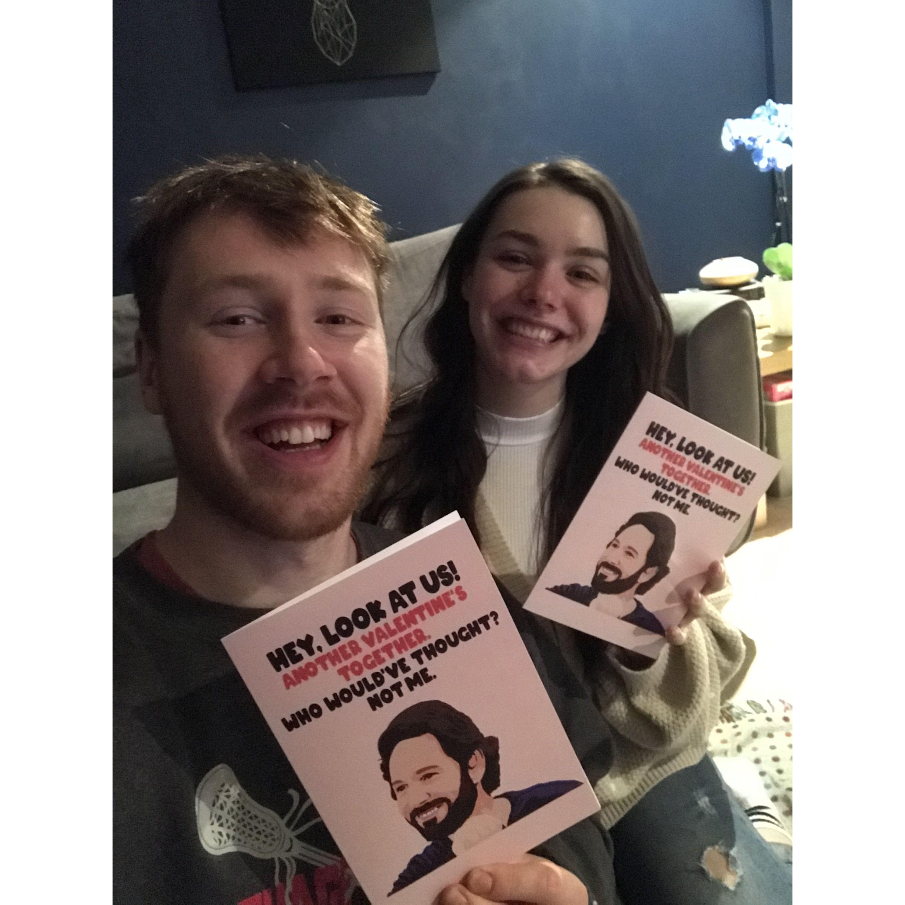 When Connor and Abigail bought each other exactly the same valentines card online! Who'd have thought, not me.