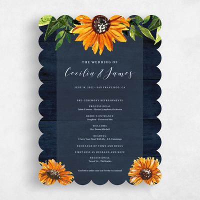 Blue Scalloped Wedding Program - Sunnyridge