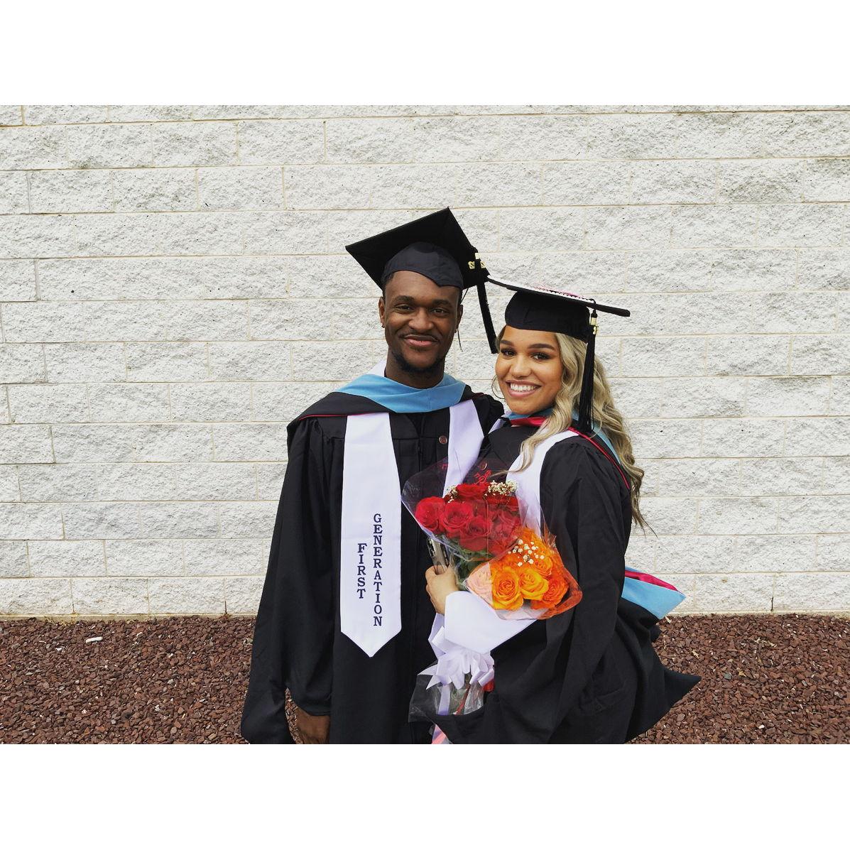 Our college graduation where we recieved our masters degree.