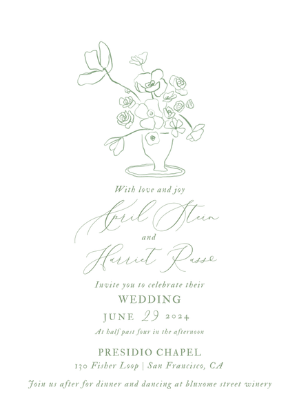 Keole Classic | Bright Sage | Zola Wedding Invitations