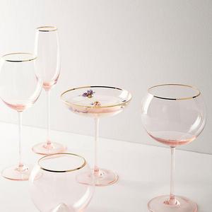 Gilded Rim Red Wine Glass