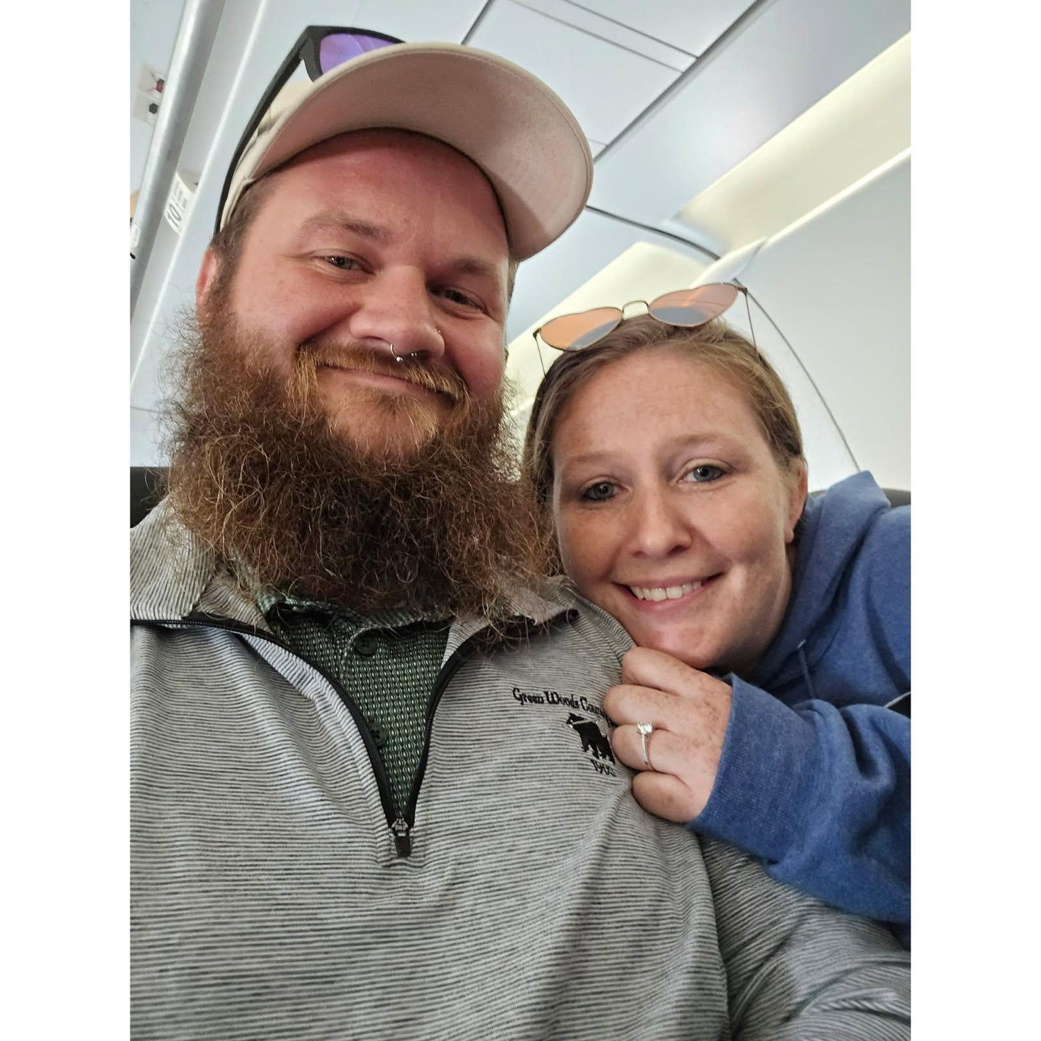 KC's first time on a plane.