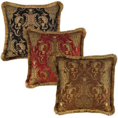Sherry Kline China Art Square Throw Pillow in Brown