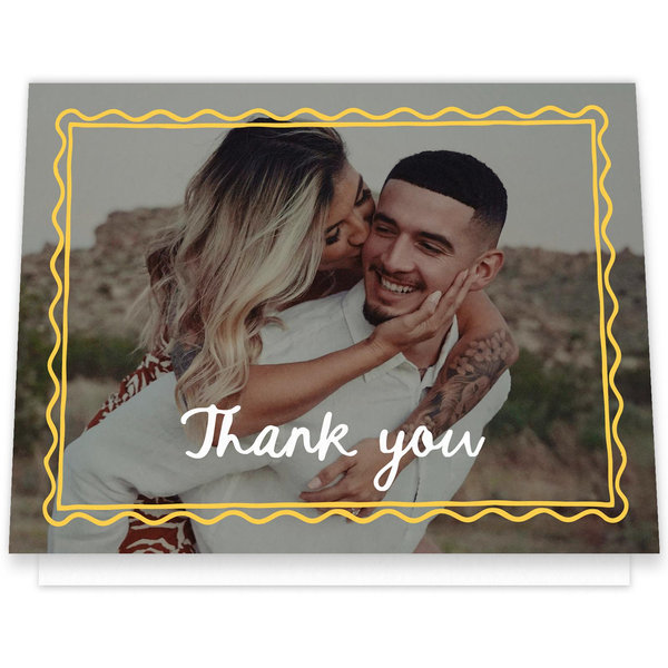 Nyssa Frame | Dark Pastel Blue | Zola Thank You Cards