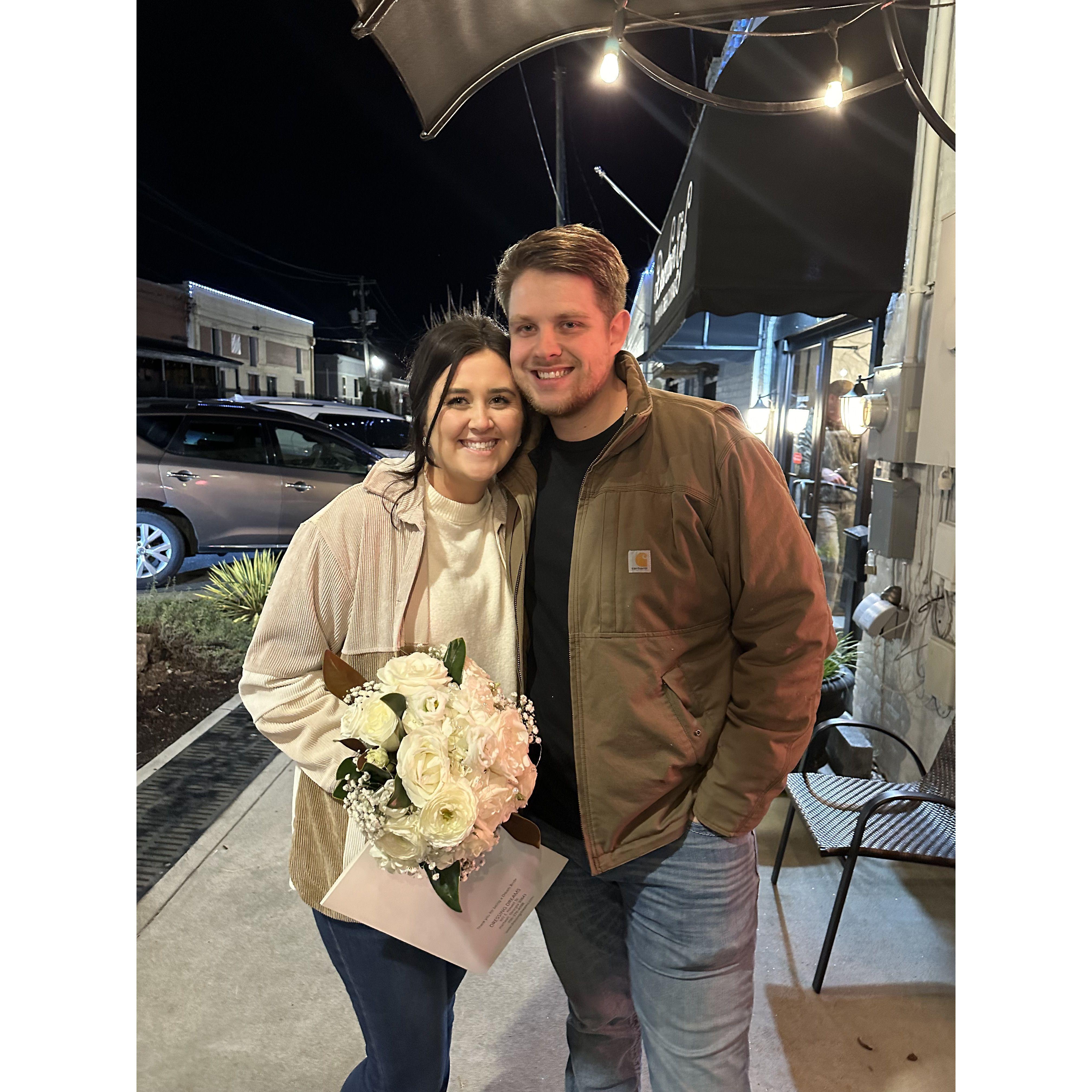 Just found the wedding dress and met with Blake after for dinner!