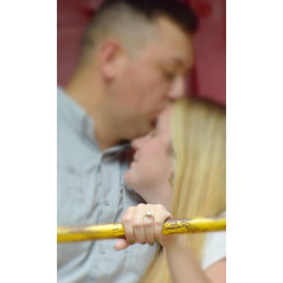 This photo was taken by Kaleb's mom Karie on the same day he proposed! August 20th, 2022
