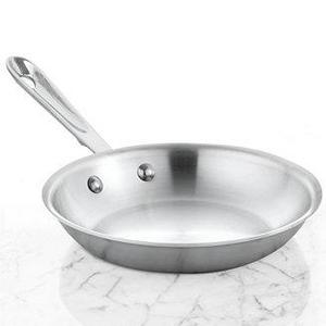 D5 Brushed Stainless Steel 8" Fry Pan