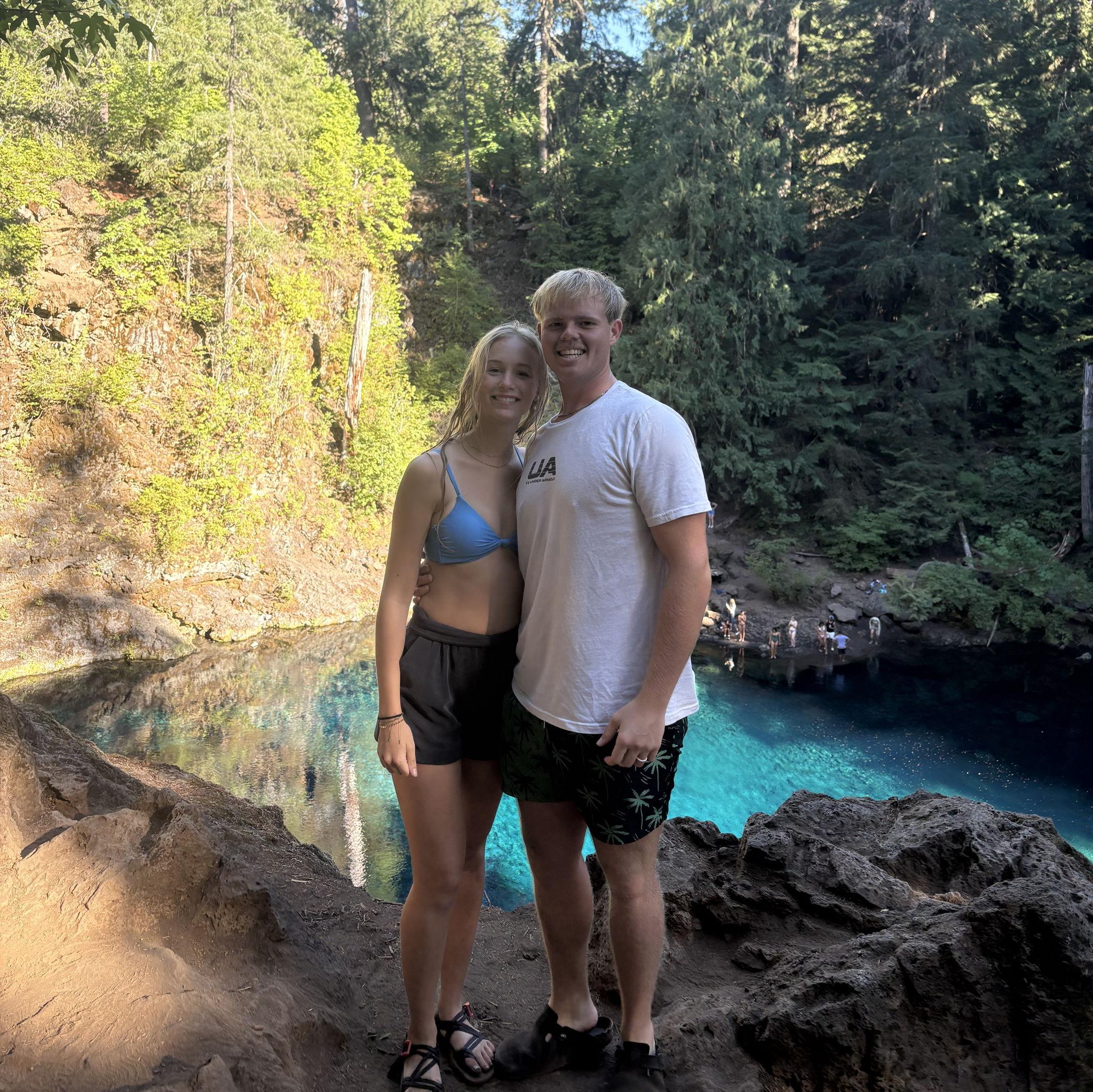 Hiked 4 miles and took a chilly dip into Oregon's Blue Pool.