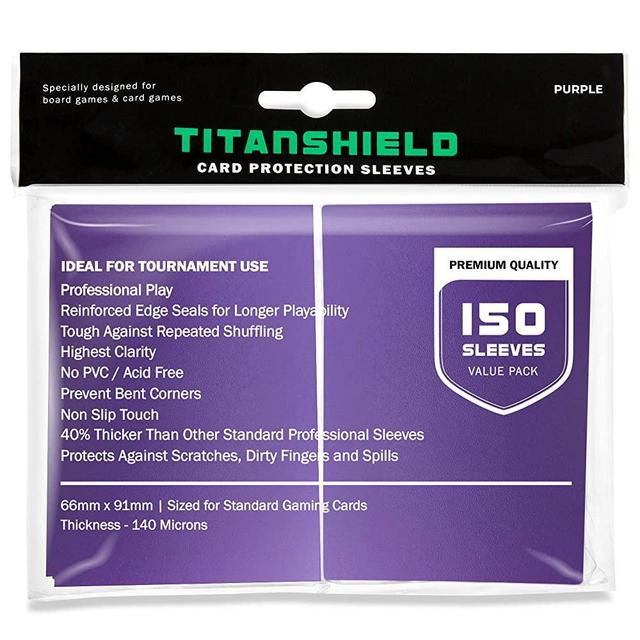 TitanShield (150 Sleeves /Purple Standard Size Board Game Trading Card Sleeves Deck Protector
