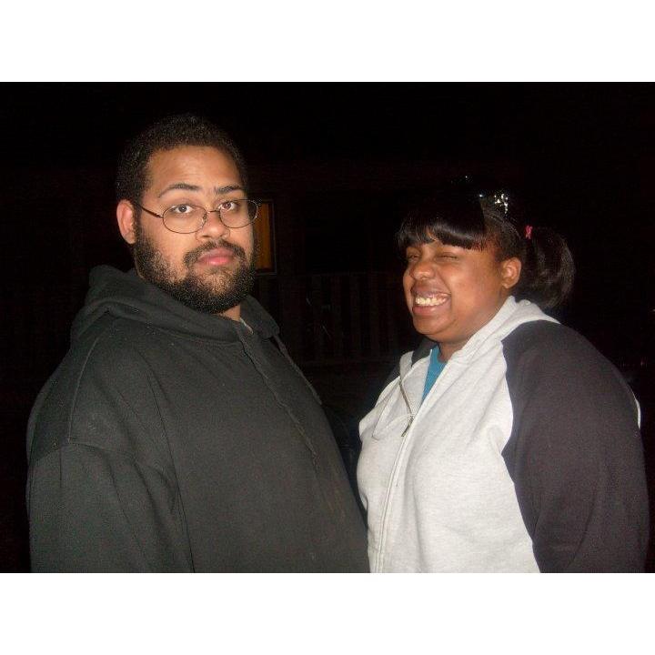 One of us is immune to camera flash in dark wooded areas. I bet you can't guess who.
