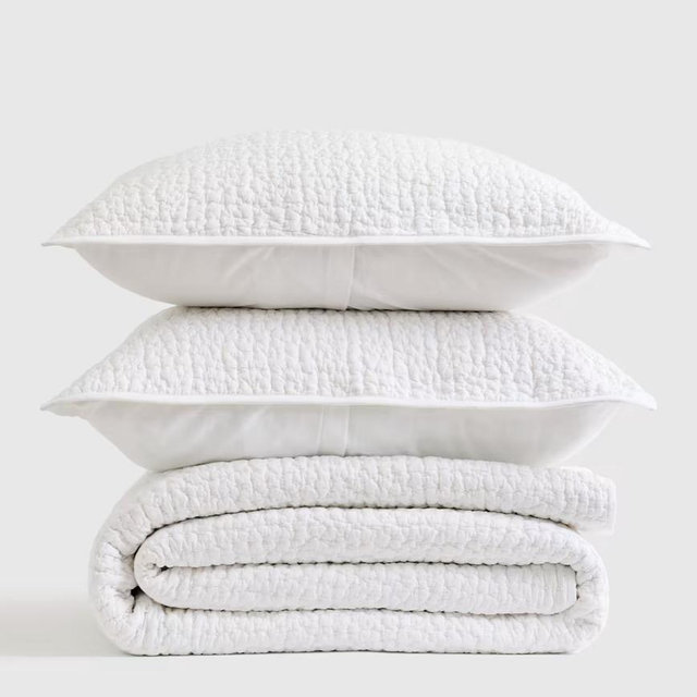 Organic Cotton Quilt Set - White, Full/Queen