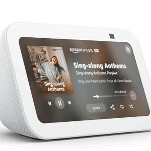 Amazon Echo Show 5 by Alexa (newest model), Smart display with 2x the bass and clearer sound, Glacier White