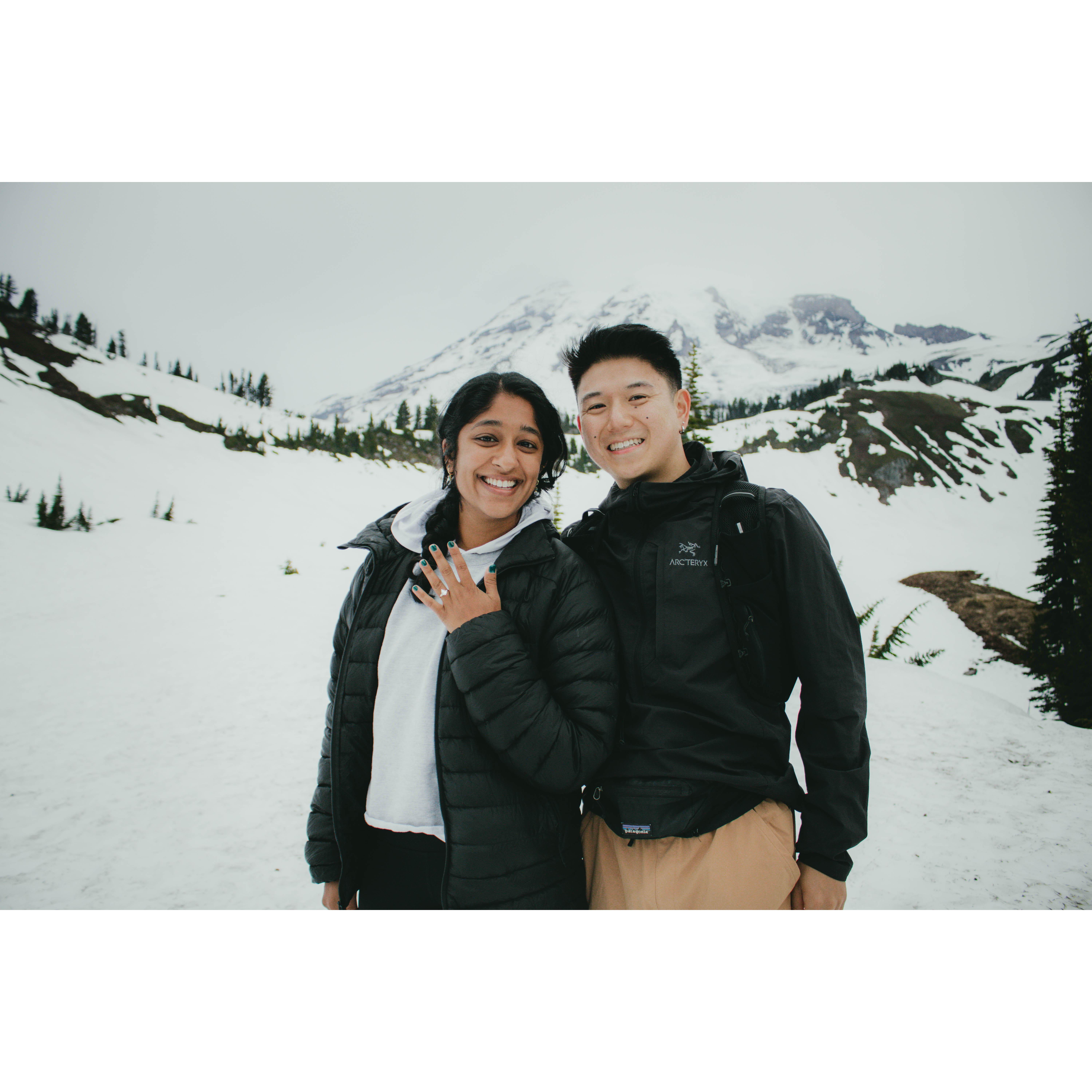 He proposed at Mt. Rainier!