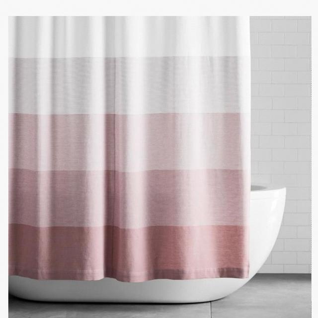 West Elm - Organic Dobby Ombre Shower Curtain - Pink Stone