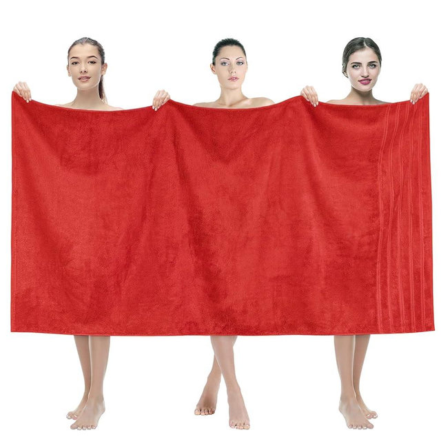 American Soft Linen 35x70 Jumbo Large Bath Towels, 600 GSM 100% Cotton Turkish Bath Sheet, Oversized Luxury Bath Towels for Bathroom Beach and Pool, Red