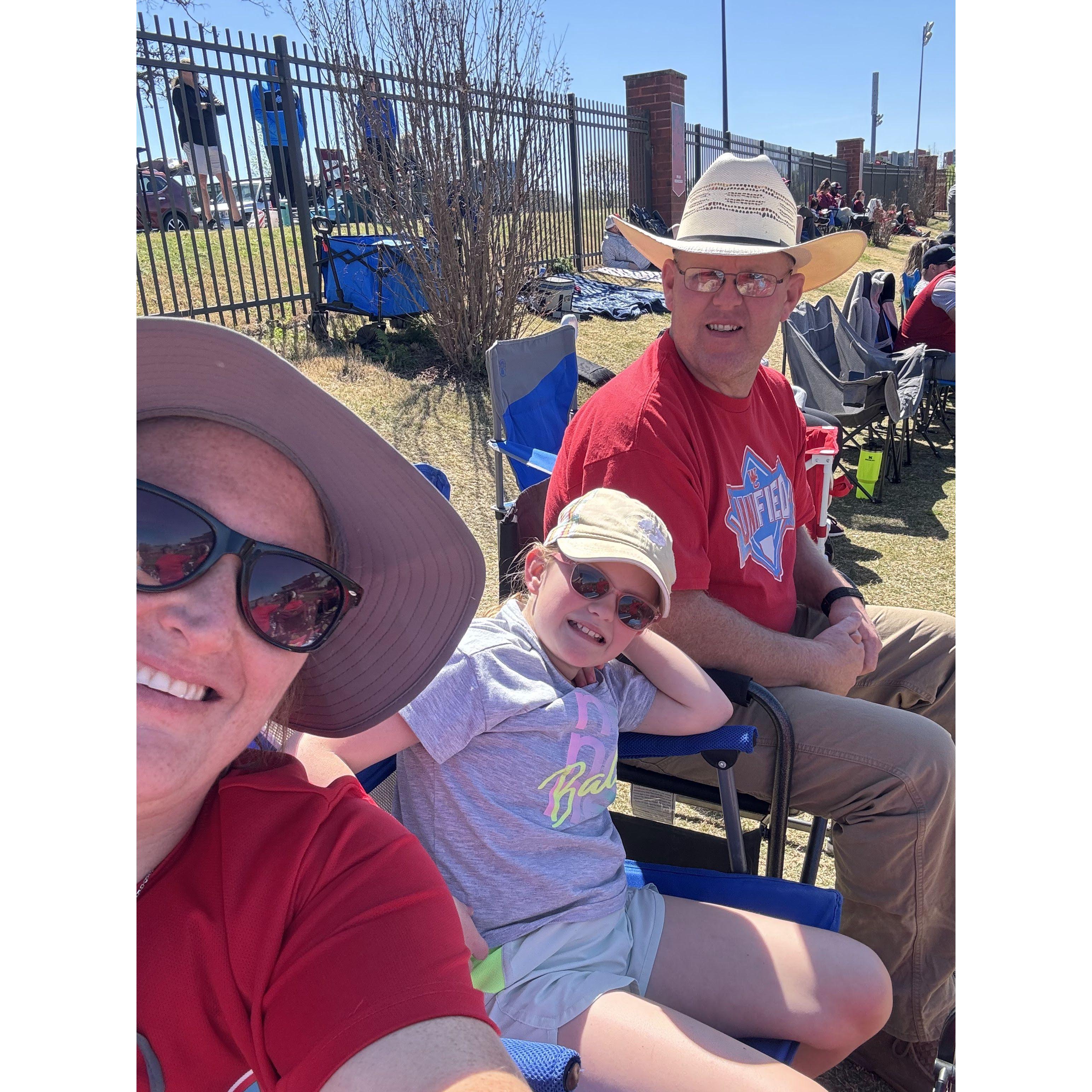 Josh loves being at the softball fields all weekend.