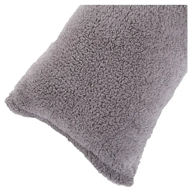 Soft Faux Shearling Body Pillow Cover Gray - Yorkshire Home