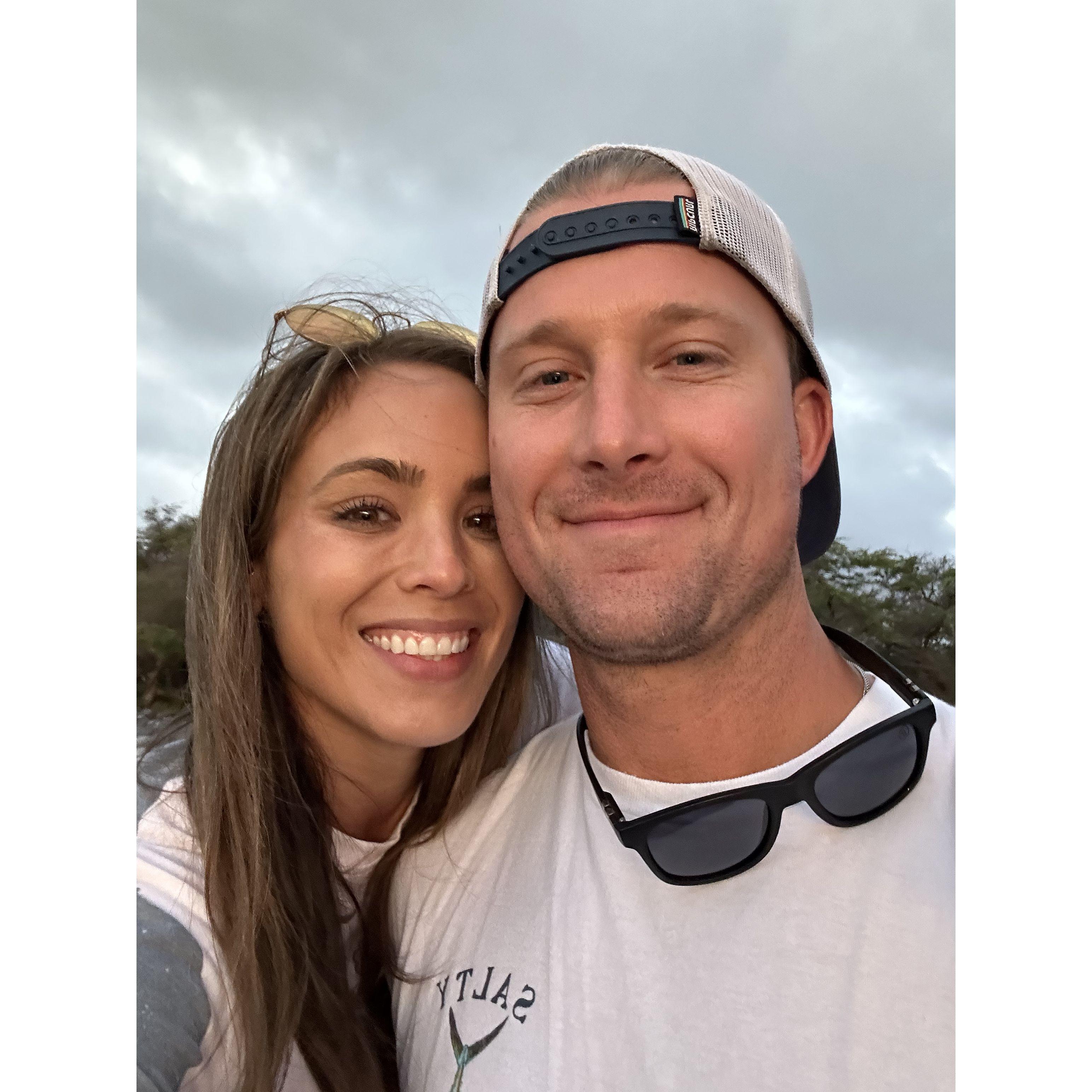 Post spearfishing in Maui