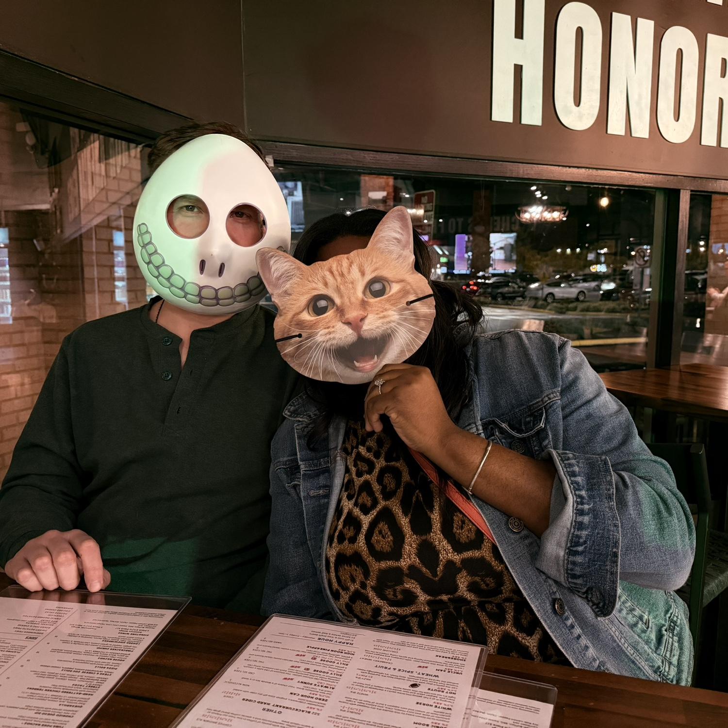 Enjoying karaoke with friends on Halloween!